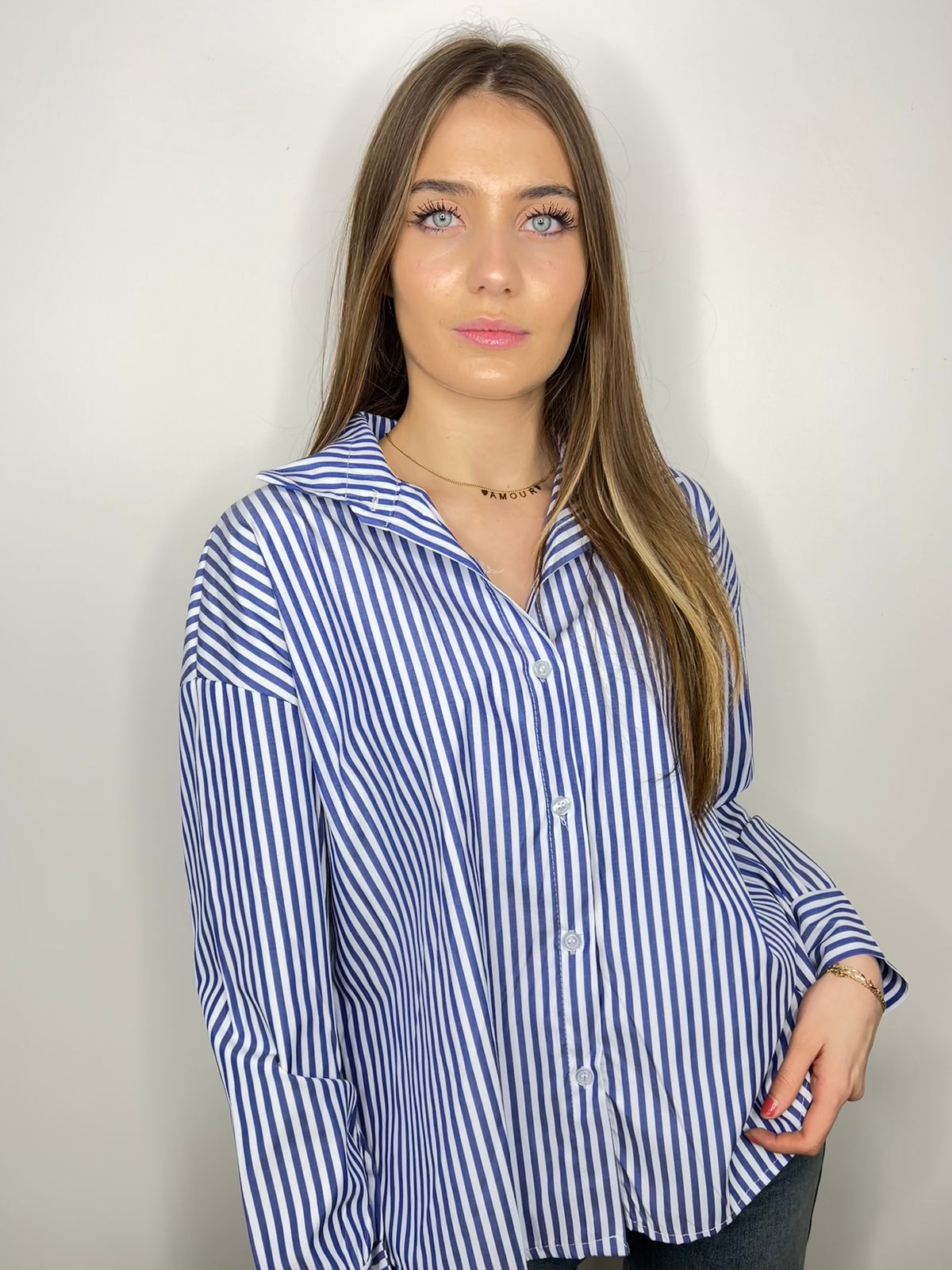 Chemise Agathe bleu marine