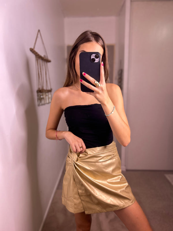 Serena Gold Skirt-Shorts