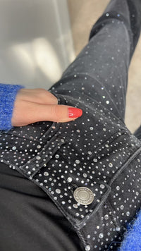 Jeans à strass noir